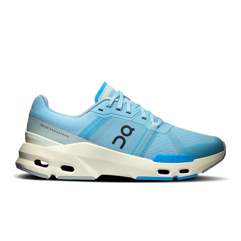 On Running Women’s Cloudnova Running Shoe in Light Blue and Cream